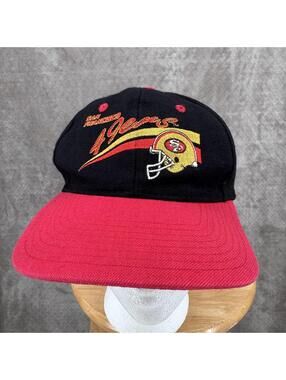 Vintage San Francisco 49ers Hat Cap Snap Back Mens One Size Black NFL Football